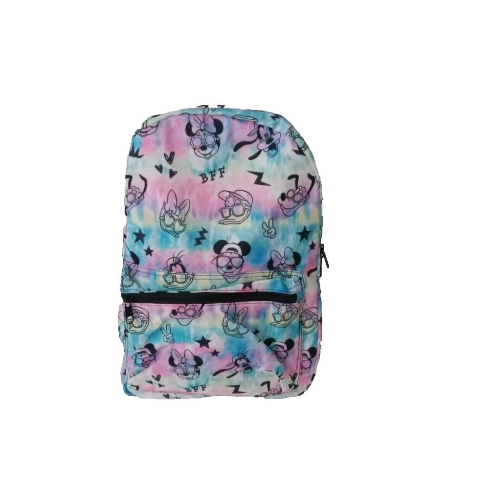NWT Disney 16" Backpack Bioworld Pastel Rainbow Mickey Minnie Donald Pluto Gift